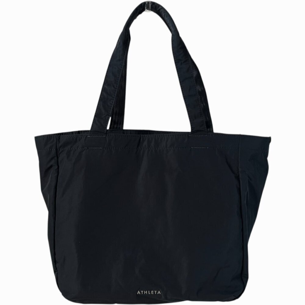 Athleta All About Tote Bag Black Nylon Lightweight Gym Travel Tote - Picture 10 of 10